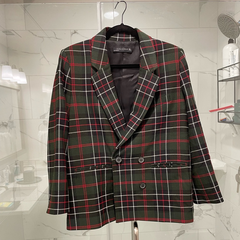 Zara Plaid blazer Size Large